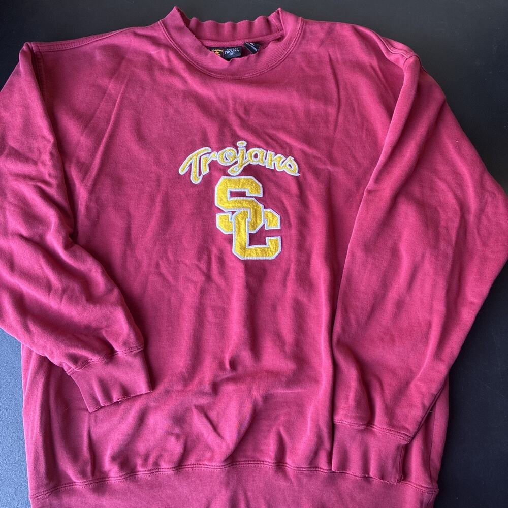 Vintage USC SC Trojans Crew Neck Size XL Authentic Brand Team Trojan Y2K